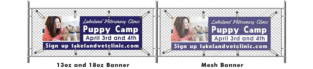 Custom Vinyl MESH FENCE Outdoor BANNER sign flag 13OzHeavy whether proof 260 GSM 