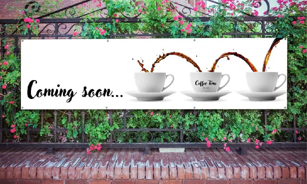 Coming soon fence banners