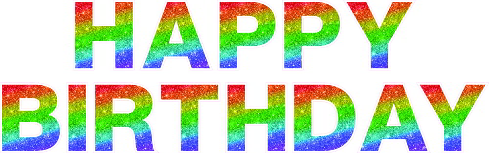 Rainbow Glitter Happy Birthday Template