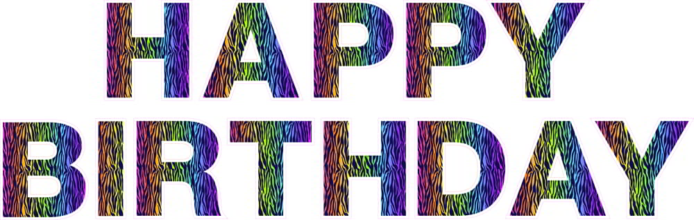 Rainbow Zebra Happy Birthday Template