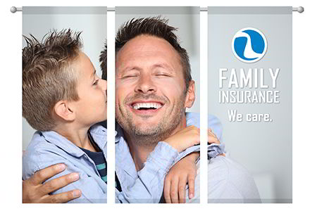 Example fabric banners design for Family Insurance 