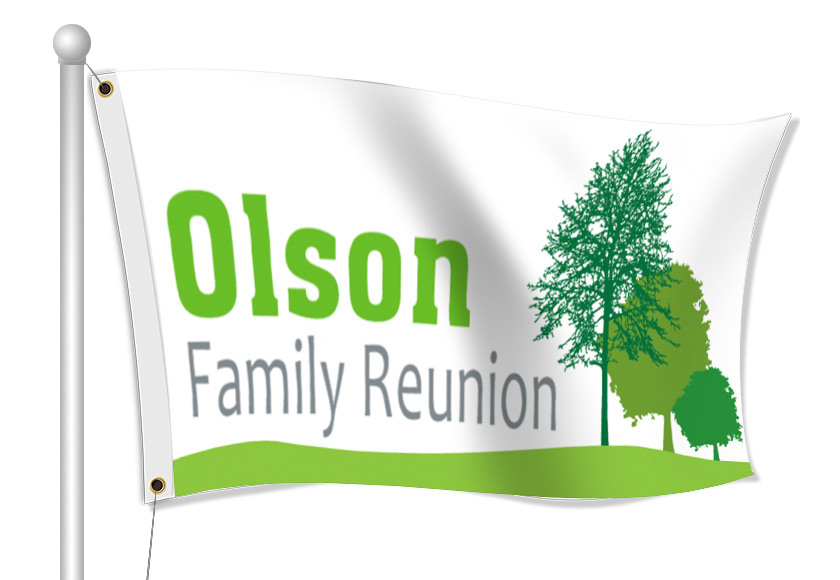 Custom Printed Family Reunion Fabric Flag | Banners.com